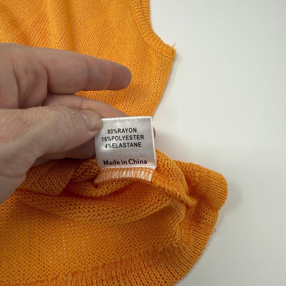 Princess Polly Corbo Tank Top Orange Size 8 Open Knit *New with Tags* - Picture 8 of 8